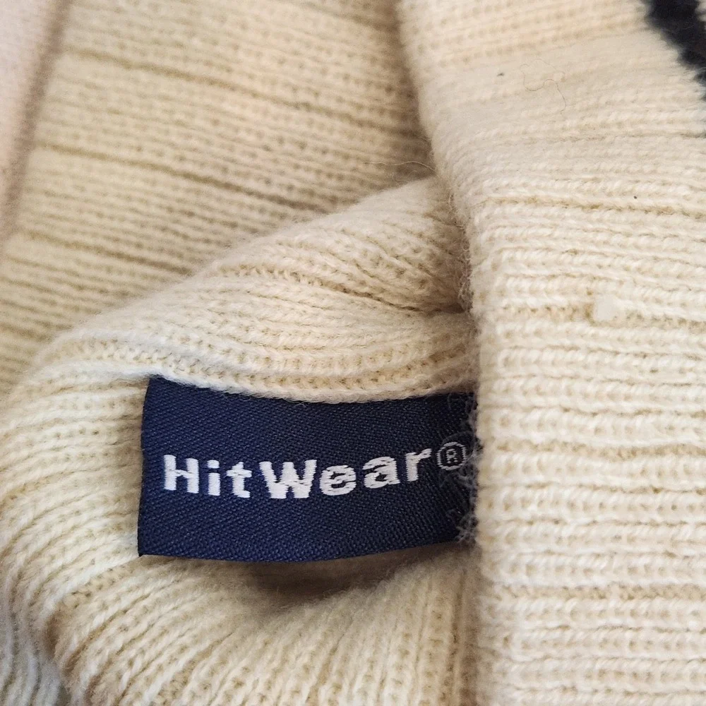 HitWear Michigan State Spartans Beanie Hat Off White Cream Striped Embroidered